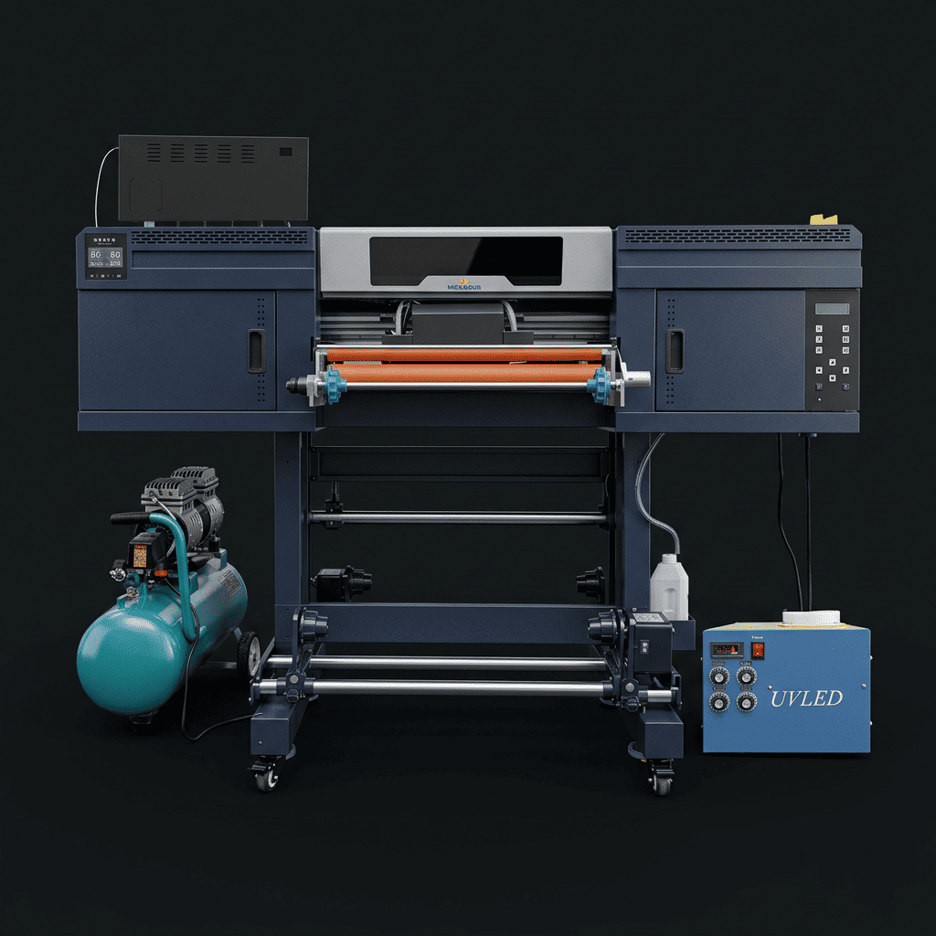 Mecolour A240 — DTF UV 60cm (3× Epson i3200 • CMYK + Branco + Verniz)