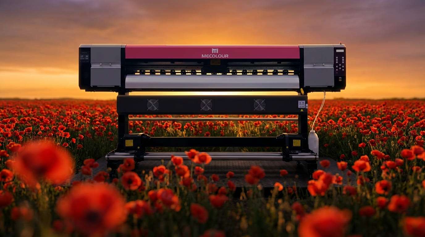 Mecolour A150 — Plotter Sublimática 1,30m em produção