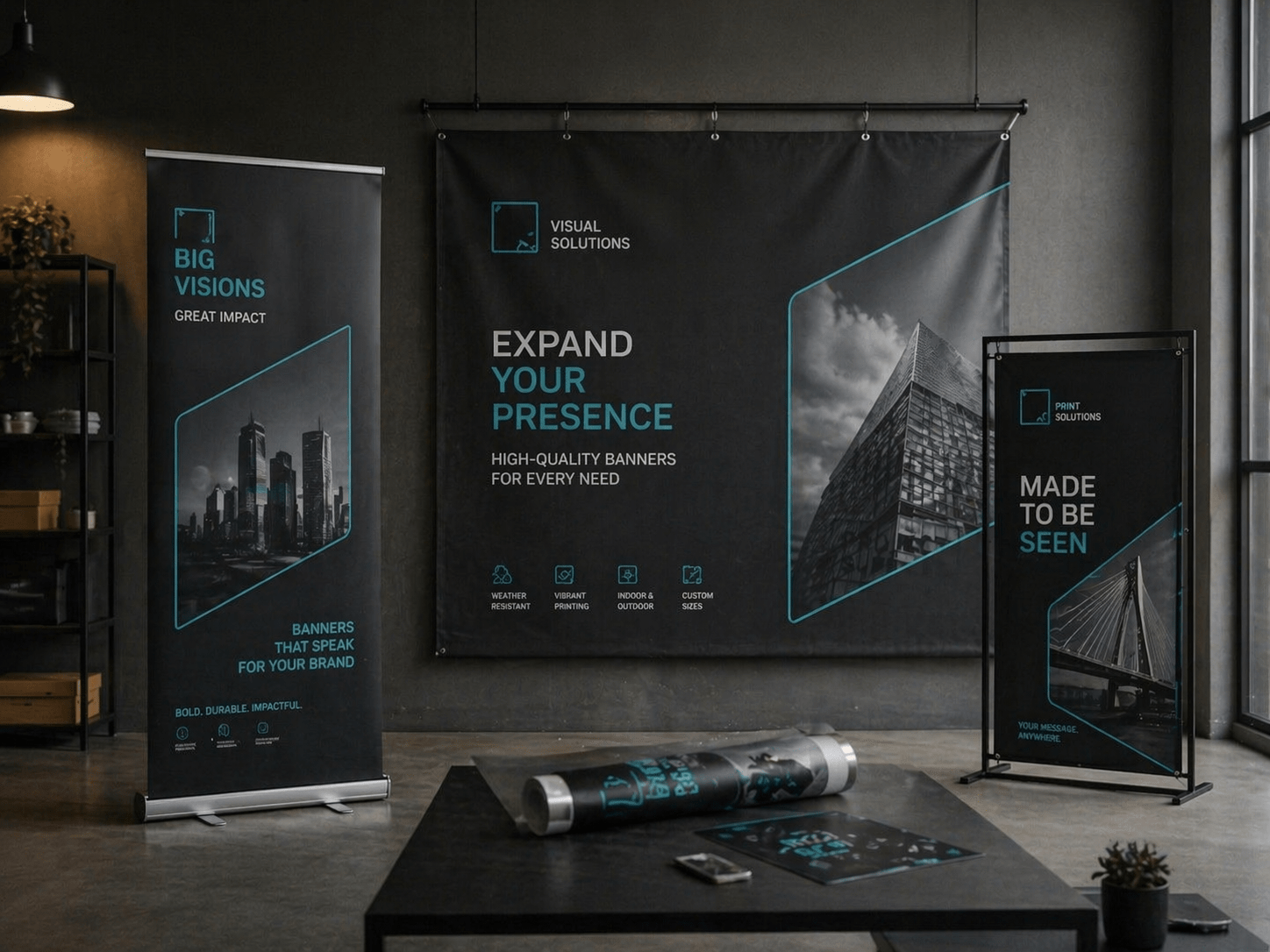 Vitrines com comunicação visual aplicada